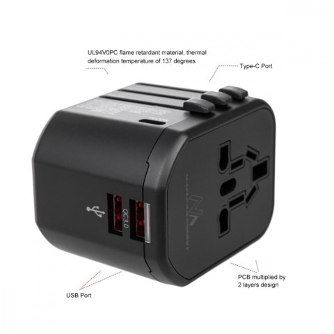 Maclean Adapter podróżny MCE238 N USB Maclean Adapter podróżny MCE238 N USB