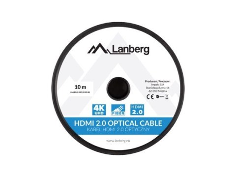 Lanberg Kabel HDMI M/M v2. 10M czarny optyczny AOC Lanberg Kabel HDMI M/M v2. 10M czarny optyczny AOC