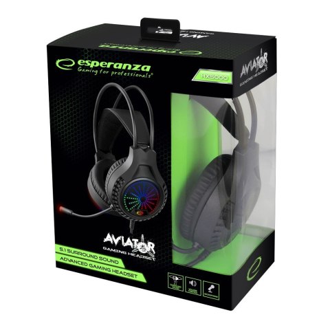 Esperanza Słuchawki z mikrofonem Gaming 5.1 Aviator Esperanza Słuchawki z mikrofonem Gaming 5.1 Aviator