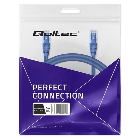 Qoltec Kabel patchcord UTP | CAT6 | 2 x RJ-45 | 5m Qoltec Kabel patchcord UTP | CAT6 | 2 x RJ-45 | 5m