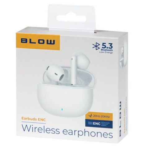BLOW Słuchawki Earbuds ENC Białe BLOW Słuchawki Earbuds ENC Białe