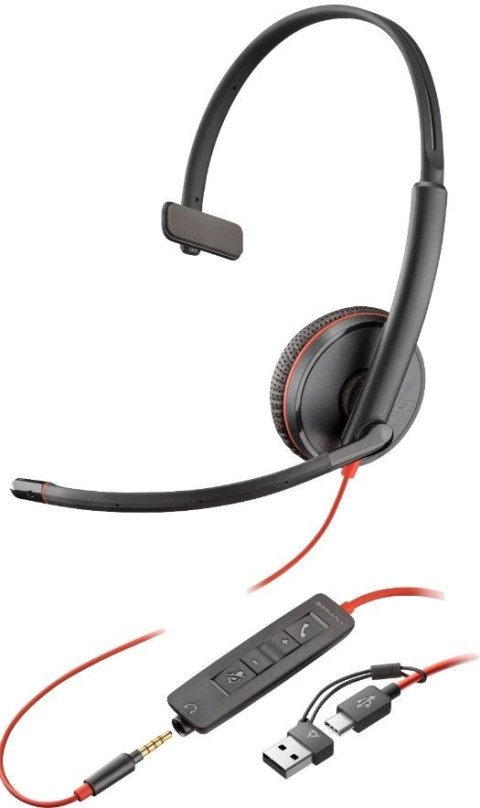 POLY Słuchawki Blackwire 3215 Mono USB-C/A+3,5mm 8X227AA POLY Słuchawki Blackwire 3215 Mono USB-C/A+3,5mm 8X227AA