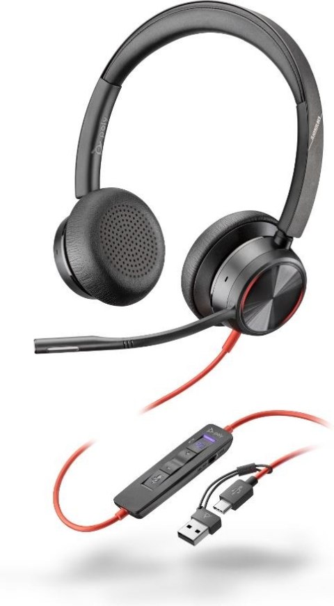 POLY Słuchawki Blackwire 8225 Stereo USB-C/A MS-Teams 8X225AA POLY Słuchawki Blackwire 8225 Stereo USB-C/A MS-Teams 8X225AA
