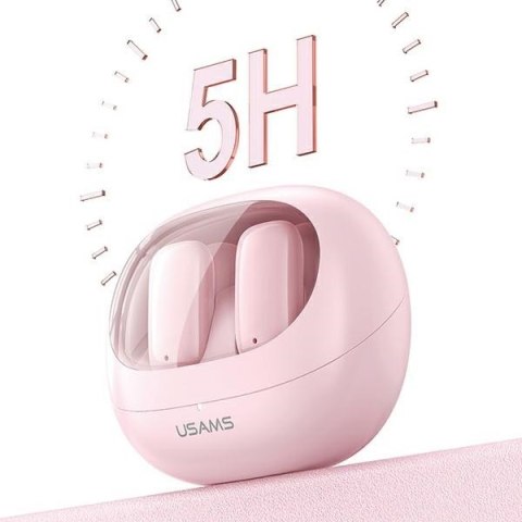 USAMS Słuchawki Bluetooth 5.3 TWS TD Series Rożowe USAMS Słuchawki Bluetooth 5.3 TWS TD Series Rożowe