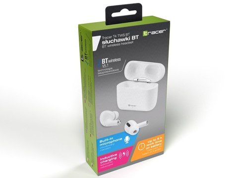Tracer Słuchawki T4 TWS Bluetooth białe Tracer Słuchawki T4 TWS Bluetooth białe