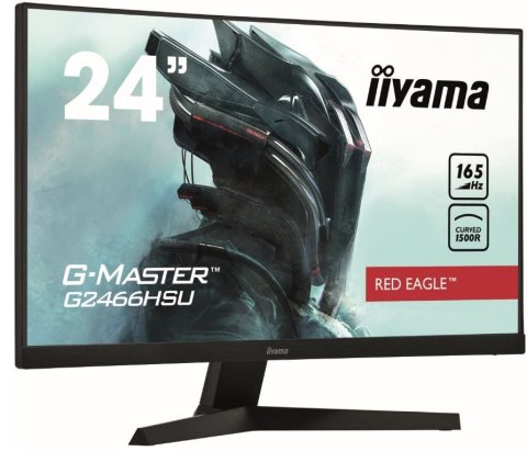 IIYAMA Monitor 23.6 cale G2466HSU-B1,FHD,VA,165HZ,1500R,1MS,DP,HDMIx2,USBx2 IIYAMA Monitor 23.6 cale G2466HSU-B1,FHD,VA,165HZ,1500R,1MS,DP,HDMIx2,USBx2