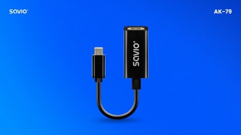 Savio Adapter USB-C (M) - HDMI (F), 4K, 30Hz, plastik, AK-79 Savio Adapter USB-C (M) - HDMI (F), 4K, 30Hz, plastik, AK-79