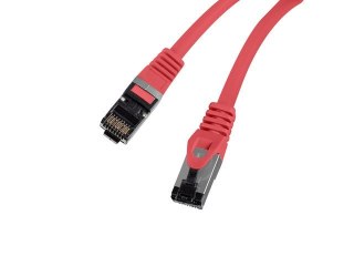 Lanberg Patchcord kat.8.1 S/FTP LSZH CU 0.25m czerwony fluke passed