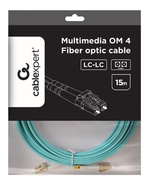 Gembird Kabel światłowodowy wielomodowy duplex OM4 50/125,LC/LC,15m Gembird Kabel światłowodowy wielomodowy duplex OM4 50/125,LC/LC,15m