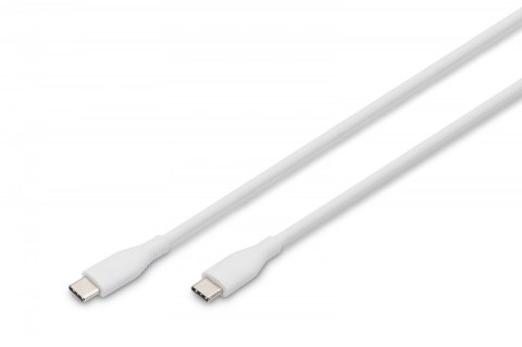 Digitus Kabel zasilający silikonowy USB-C - USB-C, USB 2.0 60W, 1m Biały Digitus Kabel zasilający silikonowy USB-C - USB-C, USB 2.0 60W, 1m Biały
