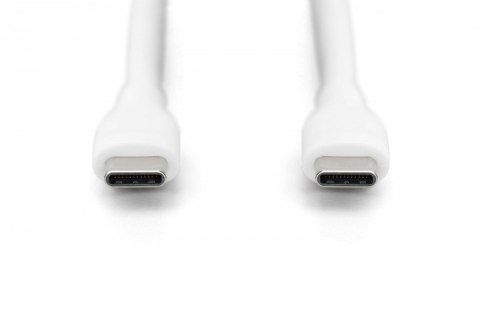 Digitus Kabel zasilający silikonowy USB-C - USB-C, USB 2.0 60W, 1m Biały Digitus Kabel zasilający silikonowy USB-C - USB-C, USB 2.0 60W, 1m Biały