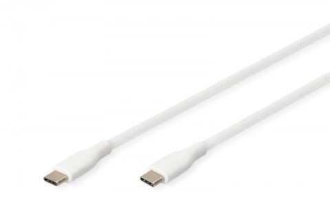 Digitus Kabel zasilający silikonowy USB-C - USB-C, USB 2.0 60W, 2m Biały Digitus Kabel zasilający silikonowy USB-C - USB-C, USB 2.0 60W, 2m Biały