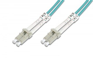 Digitus Patch cord światłowodowy FO LC-LC MM 50/125 OM3 duplex LSOH 15m Turkusowy