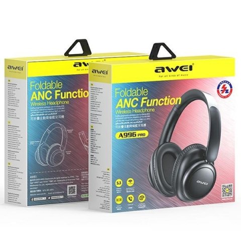 AWEI Słuchawki Bluetooth nauszne A996 Pro ANC Redukcja szumów AWEI Słuchawki Bluetooth nauszne A996 Pro ANC Redukcja szumów