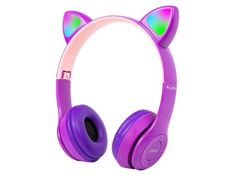 BLOW Słuchawki bezprzewodowe Bluetooth 5.0 LED dla dzieci fioletowe uszy BLOW Słuchawki bezprzewodowe Bluetooth 5.0 LED dla dzieci fioletowe uszy