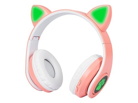 BLOW Słuchawki bezprzewodowe Bluetooth 5.0 LED dla dzieci różowe uszy BLOW Słuchawki bezprzewodowe Bluetooth 5.0 LED dla dzieci różowe uszy