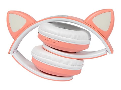 BLOW Słuchawki bezprzewodowe Bluetooth 5.0 LED dla dzieci różowe uszy BLOW Słuchawki bezprzewodowe Bluetooth 5.0 LED dla dzieci różowe uszy