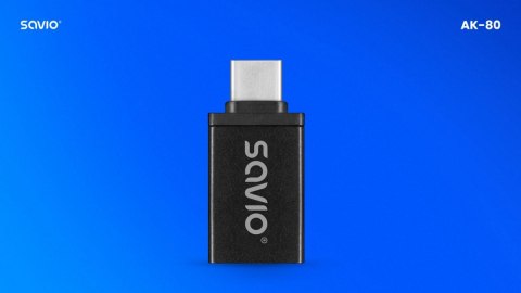 Savio Adapter USB-A 3.1 (F)-USB-C 3.1 (M) AK-80 Savio Adapter USB-A 3.1 (F)-USB-C 3.1 (M) AK-80