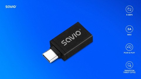 Savio Adapter USB-A 3.1 (F)-USB-C 3.1 (M) AK-80 Savio Adapter USB-A 3.1 (F)-USB-C 3.1 (M) AK-80