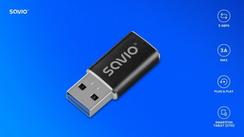 Savio Adapter USB-C 3.1 (F) - USB-A 3.1 (M) AK-81 Savio Adapter USB-C 3.1 (F) - USB-A 3.1 (M) AK-81