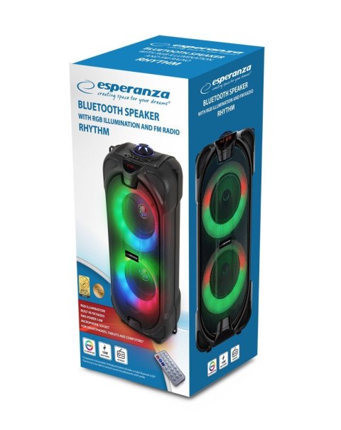 Esperanza Głośnik BT FM LED RGB RYTHM Esperanza Głośnik BT FM LED RGB RYTHM