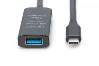 Digitus Kabel przedłużający aktywny, USB 3.2 Gen1 5Gbps, USB-C - USB-A, 5m