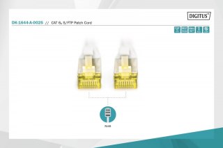 Digitus Patch cord S/FTP kat.6A LSOH 0,25m Szary