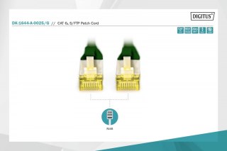 Digitus Patch cord S/FTP kat.6A LSOH 0,25m Zielony