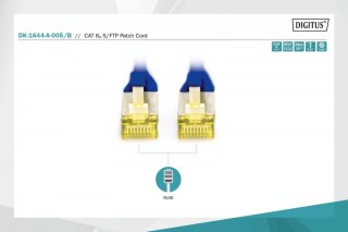 Digitus Patch cord S/FTP kat.6A LSOH 0,5m Niebieski