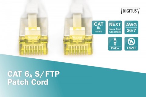 Digitus Patch cord S/FTP kat.6A LSOH 0,5m Szary Digitus Patch cord S/FTP kat.6A LSOH 0,5m Szary