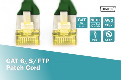 Digitus Patch cord S/FTP kat.6A LSOH 1m Zielony Digitus Patch cord S/FTP kat.6A LSOH 1m Zielony