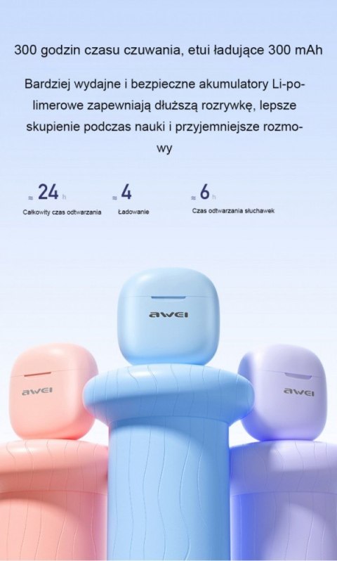 AWEI Słuchawki Bluetooth 5.3 T68 TWS ENC Czarne AWEI Słuchawki Bluetooth 5.3 T68 TWS ENC Czarne