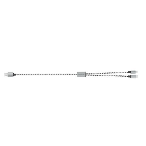 LogiLink Kabel USB2.0 A/M do micro USB + USB-C, 1.2m