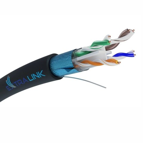 Extralink Kabel sieciowy CAT6 FTP (F/UTP) V2 zewnętrzny skrętka 25M Extralink Kabel sieciowy CAT6 FTP (F/UTP) V2 zewnętrzny skrętka 25M