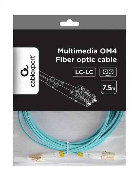 Gembird Kabel światłowodowy wielomodowy duplex OM4 50/125,LC/LC,7.5m Gembird Kabel światłowodowy wielomodowy duplex OM4 50/125,LC/LC,7.5m