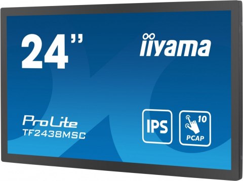 IIYAMA Monitor wielkoformatowy 23.8 cala TF2438MSC-B1 IPS,FHD,DP,HDMI,2x2W,2xUSB,600(cd/m2), 10pkt.7H,IP1X(Front),Pion/Poziom