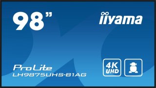 IIYAMA Monitor wielkoformatowy 97.5 cala ProLite LH9875UHS-B1AG 24/7,IPS,ANDROID.11,4K,OPS-PC-SLOT, 2x16W,DAISY.CHAIN,WiFi,500cd/m2