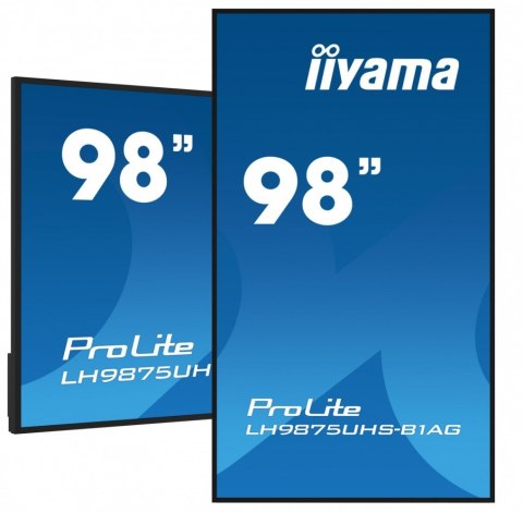 IIYAMA Monitor wielkoformatowy 97.5 cala ProLite LH9875UHS-B1AG 24/7,IPS,ANDROID.11,4K,OPS-PC-SLOT, 2x16W,DAISY.CHAIN,WiFi,500cd/m2