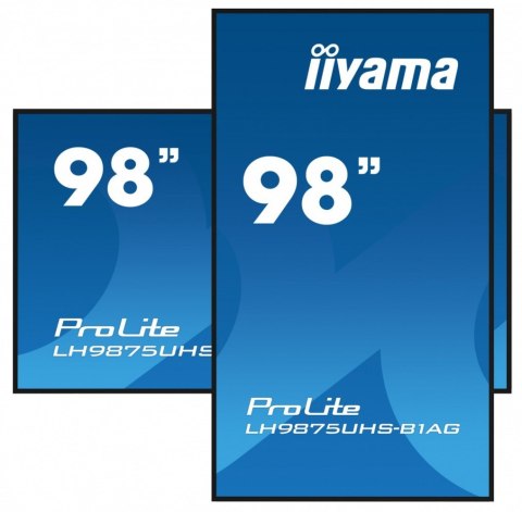 IIYAMA Monitor wielkoformatowy 97.5 cala ProLite LH9875UHS-B1AG 24/7,IPS,ANDROID.11,4K,OPS-PC-SLOT, 2x16W,DAISY.CHAIN,WiFi,500cd/m2