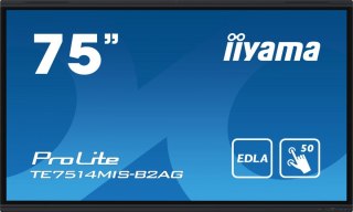 IIYAMA Monitor interaktywny 75 cali TE7514MIS-B2, INFRARED,50pkt,VA,4K,7H,WiFi,MIC,USB ANDROID 13, Google EDLA