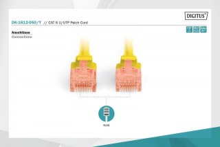 Digitus Patch cord U/UTP kat.6 PVC 5m Żółty