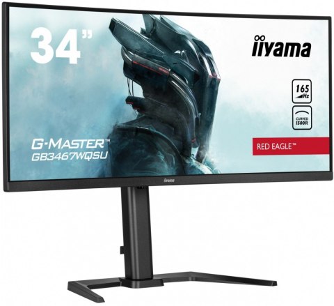 IIYAMA Monitor 34 cale G-MASTER GB3467WQSU-B5 VA,UWQHD,165HZ,HAS(15cm),1500R,4xUSB