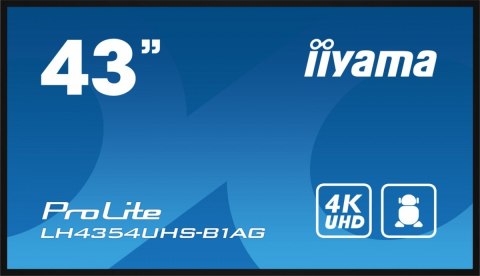 IIYAMA Monitor 43 cale LH4354UHS-B1AG 24/7, IPS, ANDROID.11, 4K, SDM, 2x10W