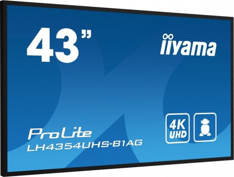 IIYAMA Monitor 43 cale LH4354UHS-B1AG 24/7, IPS, ANDROID.11, 4K, SDM, 2x10W