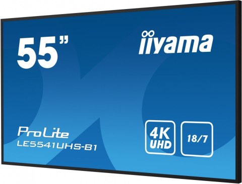 IIYAMA Monitor 55 cali LE5541UHS-B1 IPS,4K,18/7,LAN,USB,HDMI
