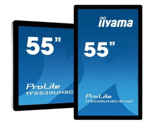 IIYAMA Monitor wielkoformatowy 55 cali TF5539UHSC-B1 IPS,24/7,4K,IP54,500cd,7H,POJ.15p,LAN