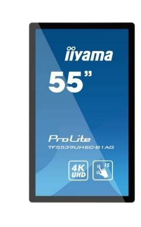 IIYAMA Monitor wielkoformatowy 55 cali TF5539UHSC-B1 IPS,24/7,4K,IP54,500cd,7H,POJ.15p,LAN