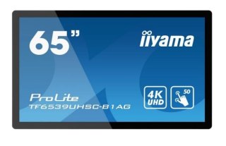 IIYAMA Monitor wielkoformatowy 65 cali TF6539UHSC-B1AG IPS,24/7,4K,IP54,500cd,7H,POJ.50p,LAN