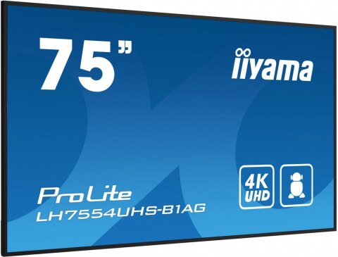 IIYAMA Monitor wielkoformatowy 75 cala LH7554UHS-B1AG 24/7,IPS,ANDROID.11,4K,SDM,2x10W