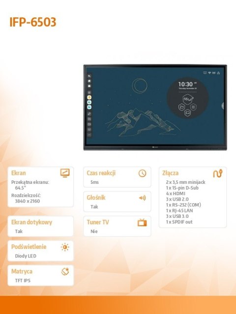 AG NEOVO Monitor wielkoformatowy IFP-6503 4K